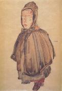 Egon Schiele Girl with Hood (mk12) oil painting